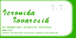 veronika kovarcsik business card